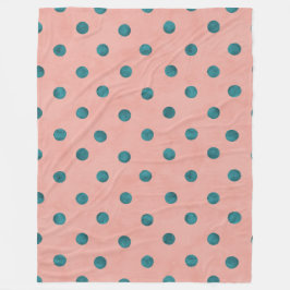 Zo schattig kleurend l Roze en blauwe polka stippe Fleece Deken