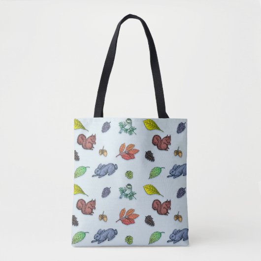 Zo Schattige bosdieren herfstflora Tote Bag (Voorkant)