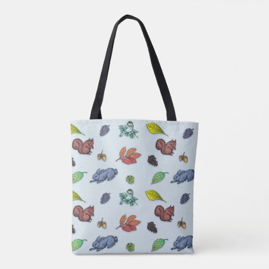 Zo Schattige bosdieren herfstflora Tote Bag (Achterkant)