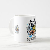 Zo Schattige Cat Splash – Kleurrijke Artistic Kat  Koffiemok (Voorkant links)