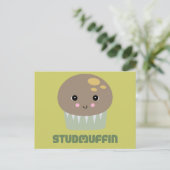 zo schattige kawaii stud muffin briefkaart (Staand voorkant)