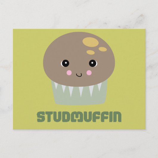 zo schattige kawaii stud muffin briefkaart (Voorkant)