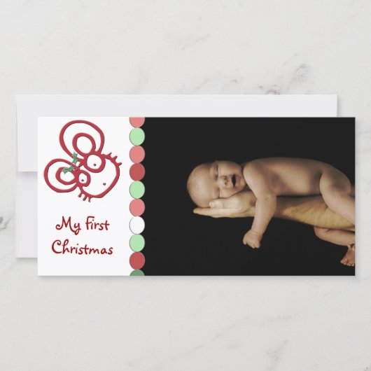 Zo Schattige kerstmuis mijn eerste kerst Feestdagenkaart (Voorkant)