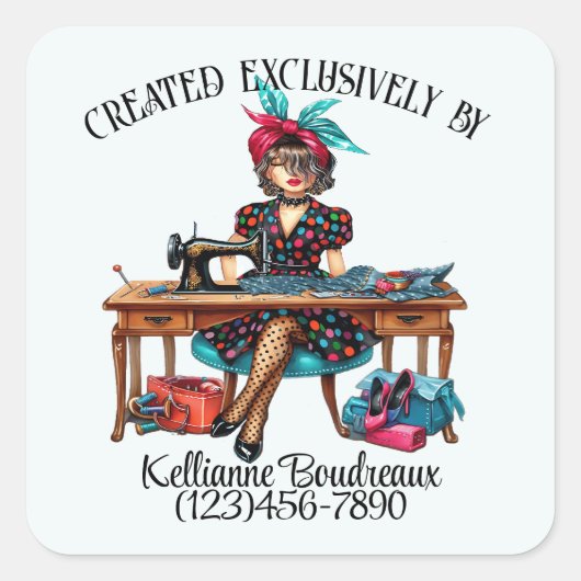 Zo Schattige naaien naaister Sticker (Voorkant)