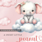 Zo Schattigee baby olifant op wolk kleine pinda Kaart