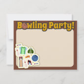 Zo Schattigee Bowling Party Tijd Kaart (Achterkant)