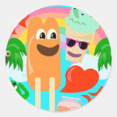 Zo Schattigee zomerliefde! Ronde Sticker (Voorkant)