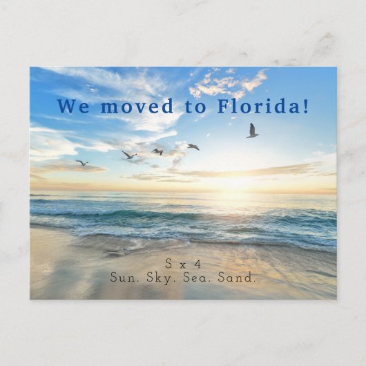 Zo, Sky. Zee. Zand. Beach Scene Aankondigingskaart (Voorkant)