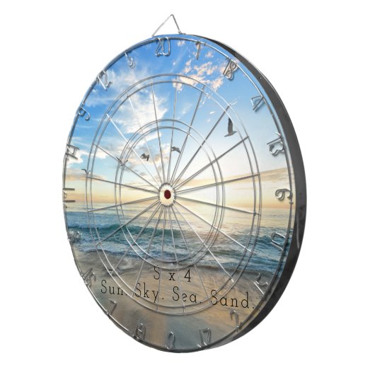 Zo, Sky. Zee. Zand. Beach Scene Dartbord (Voorkant Rechts)