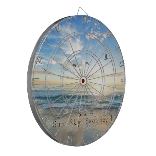 Zo, Sky. Zee. Zand. Beach Scene Dartbord (Voorkant Links)