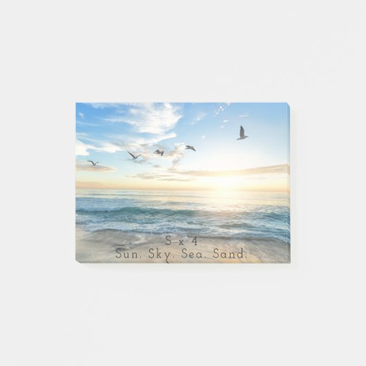 Zo, Sky. Zee. Zand. Beach Scene Post-it® Notes (Voorkant)