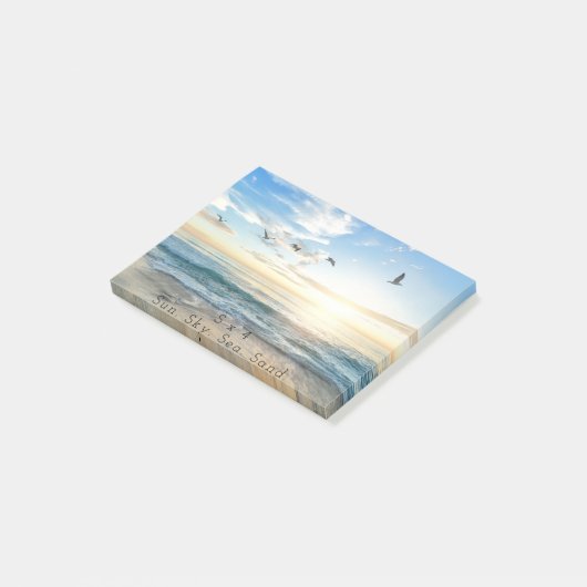Zo, Sky. Zee. Zand. Beach Scene Post-it® Notes (Schuin)
