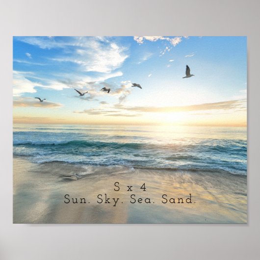 Zo, Sky. Zee. Zand. Beach Scene Poster (Voorkant)