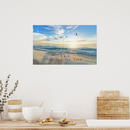 Zo, Sky. Zee. Zand. Beach Scene Poster (Keuken)