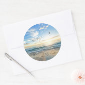 Zo, Sky. Zee. Zand. Beach Scene Ronde Sticker (Envelop)
