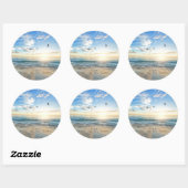 Zo, Sky. Zee. Zand. Beach Scene Ronde Sticker (Vel)