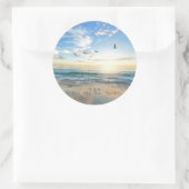 Zo, Sky. Zee. Zand. Beach Scene Ronde Sticker (Tas)