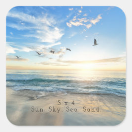 Zo, Sky. Zee. Zand. Beach Scene Vierkante Sticker