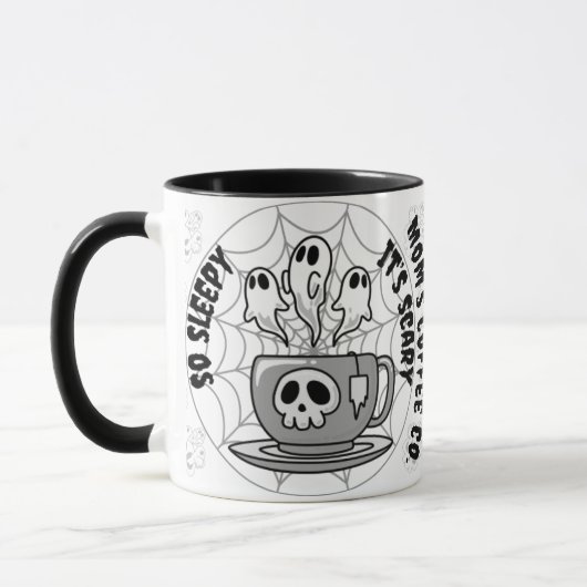 Zo slaperig Halloween Mok (Side Design) (Links)