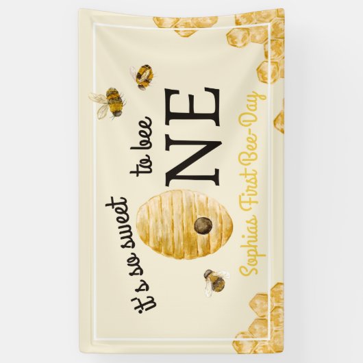 Zo Slecht om één te zijn Eerste verjaardag Honingr Spandoek (Verticaal)