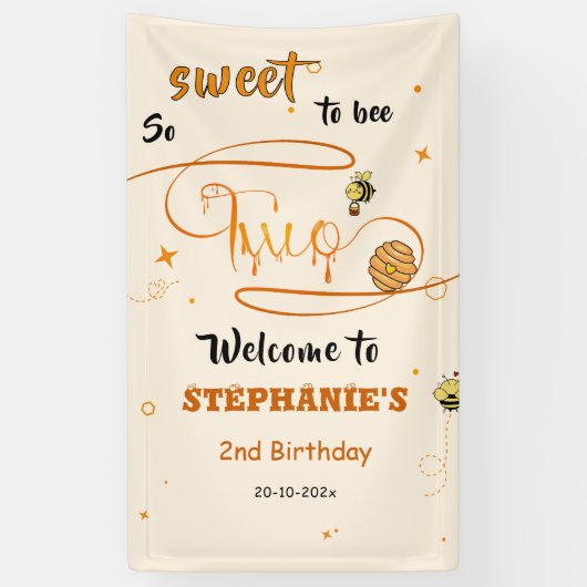 Zo Slecht Om Twee Bij Te Zijn Cute Honey Bee 2de V Spandoek (Verticaal)