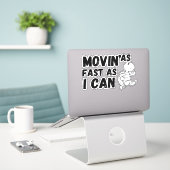 Zo snel als ik kan grappige auto sticker (Laptop op bureau)