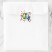 Zo Snel Liefdesvogels Vierkante Sticker (Tas)