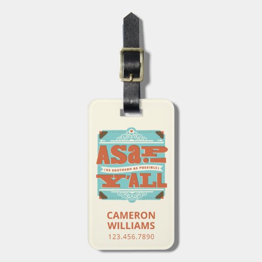 ZO SNEL MOGELIJK | Zo zuidelijk mogelijk Y'ALL Bagagelabel (Voorkant verticaal)