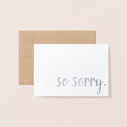 zo sorry zilverfolie folie kaarten (Voorkant met envelop)