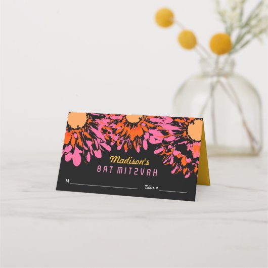ZO  SPRING Bat Mitzvah Seating Escort Kaart Plaatskaartje (Voorkant)