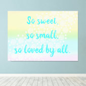 Zo sweet, zo kleine regenboogwand-Baby kunst Canvas Afdruk (Insitu (Houten vloer))