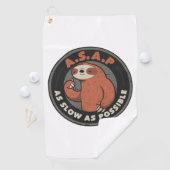 Zo traag mogelijk - Lazy klapt de grappige Slote G Golfhanddoek (Insitu)