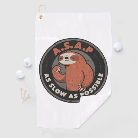 Zo traag mogelijk - Lazy klapt de grappige Slote G Golfhanddoek (Insitu)