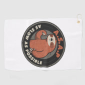 Zo traag mogelijk - Lazy klapt de grappige Slote G Golfhanddoek (Horizontaal)