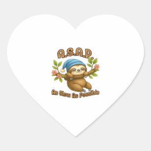 Zo traag mogelijk - Schattigee luiaard ASAP Classi Hart Sticker