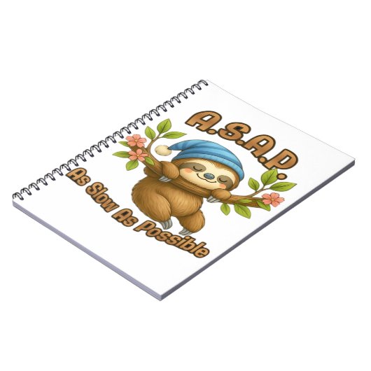 Zo traag mogelijk - Schattigee luiaard ASAP Classi Notitieboek (Linkerzijde)