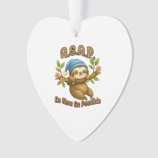 Zo traag mogelijk - Schattigee luiaard ASAP Classi Ornament (voorkant)
