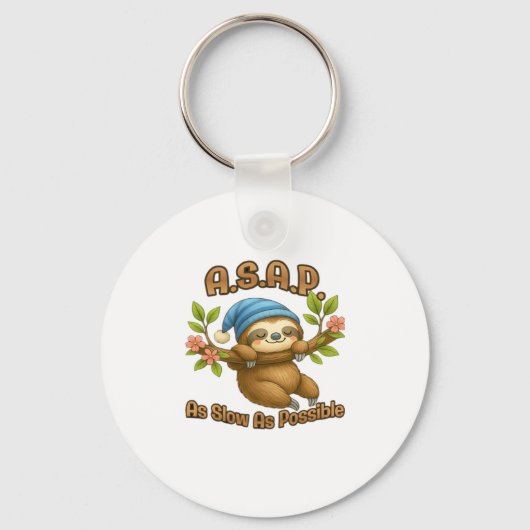 Zo traag mogelijk - Schattigee luiaard ASAP Classi Sleutelhanger (Voorkant)