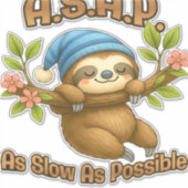 Zo traag mogelijk - Schattigee luiaard ASAP Classi Sticker (Voorkant)
