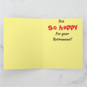 Zo triest! Grote pensionering van grappig meisje u Kaart (Binnen)