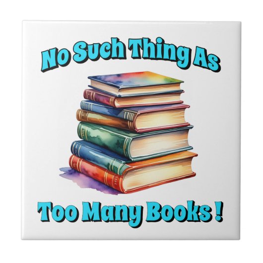 Zo veel als te veel boeken! tegeltje (Voorkant)