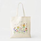 "Zo veel bloemen" bijen en bloemen Canvas tas. Tote Bag (Voorkant)
