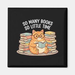 Zo Veel Boeken Weinig Tijd Kat Met Koffie Magneet