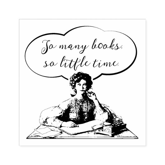 ZO VEEL BOEKEN ZO KLEINE TIJD RUBBERSTEMPEL (Afrduk)
