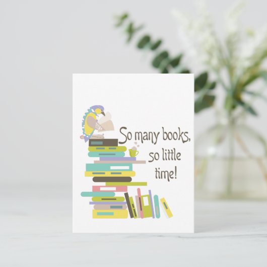 Zo veel boeken, zo weinig tijd Briefkaart (Staand voorkant)