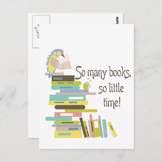 Zo veel boeken, zo weinig tijd Briefkaart (Voorkant / Achterkant)