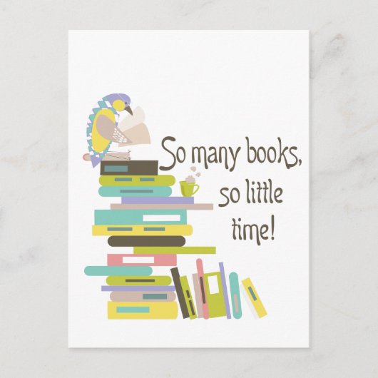 Zo veel boeken, zo weinig tijd Briefkaart (Voorkant)