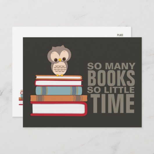 Zo veel boeken, zo weinig tijd om het boek te verk briefkaart (Voorkant / Achterkant)