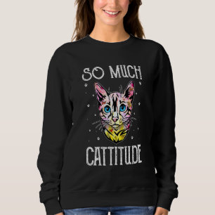 Zo veel cattitude Cat mam Humor Cat Dad Cowerker Trui
