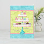 Zo veel cupcakes, Bridal Shower Uitnodiging (Staand voorkant)